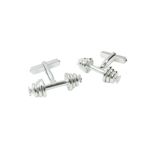 Silver dumbell cufflinks by Mounir